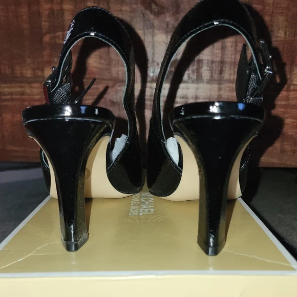 Michael Kors Black Patent Slingback Heels - Picture 6 of 7